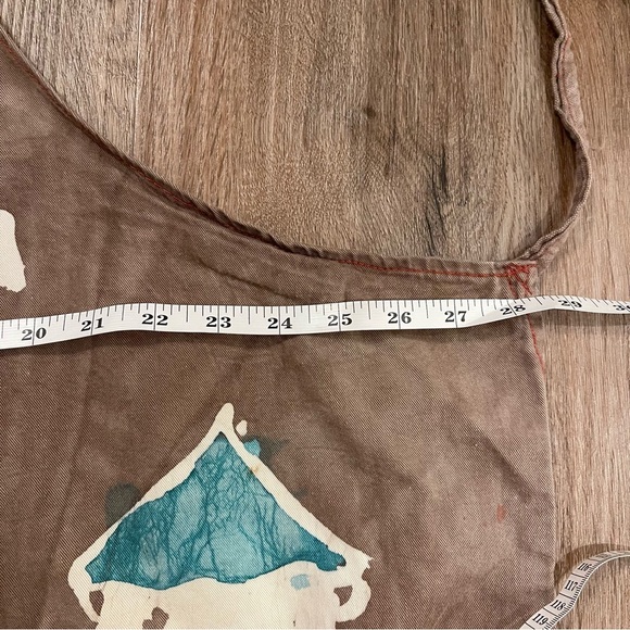 Hand Painted Apron No Food For Lazy Man Tie Dye Ghana Grunge Chef Artsy - Picture 5 of 7